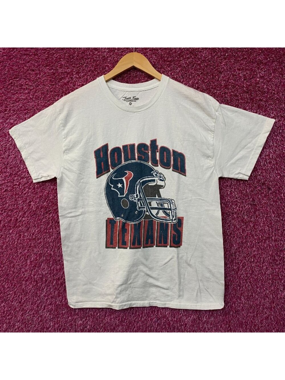Junk Food Houston Texas Throwback Helmet Logo T- Shirt Medium
